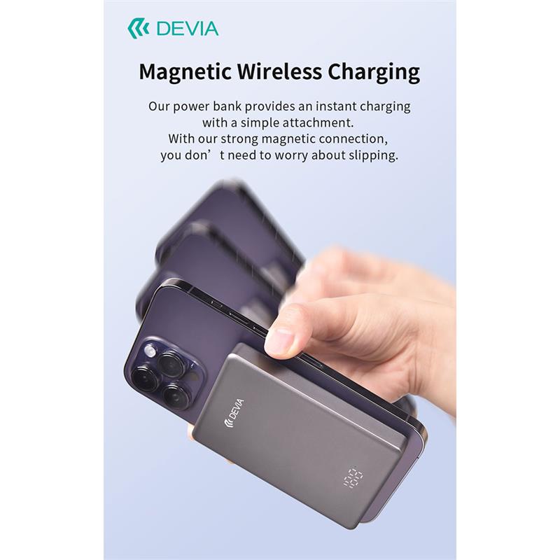 Devia powerbank Extreme Speed Series Mini Magnetic 10.000 mAh PD 20W - Space Gray 
