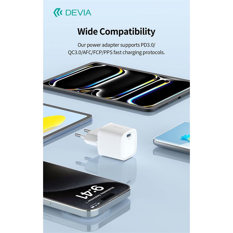 Devia sieťová nabíjačka Extreme Speed Mini PD Quick Charger 20W - White 
