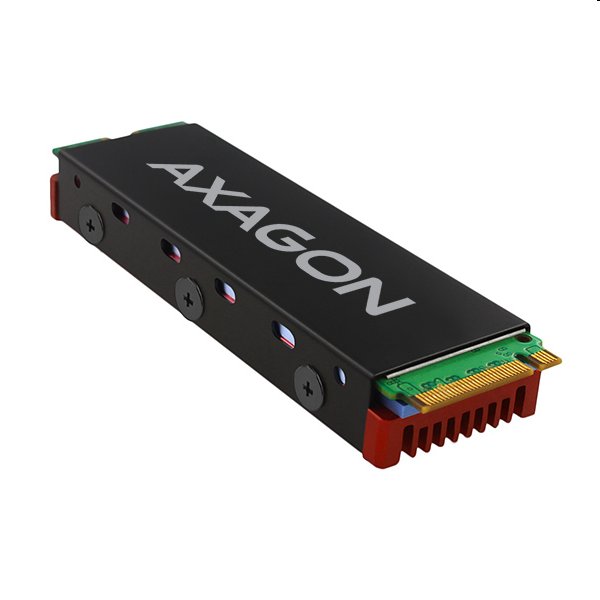 AXAGON CLR-M2, hliníkový pasívny chladič pre jedno aj obojstranný M.2 SSD disk, výška 12 mm 