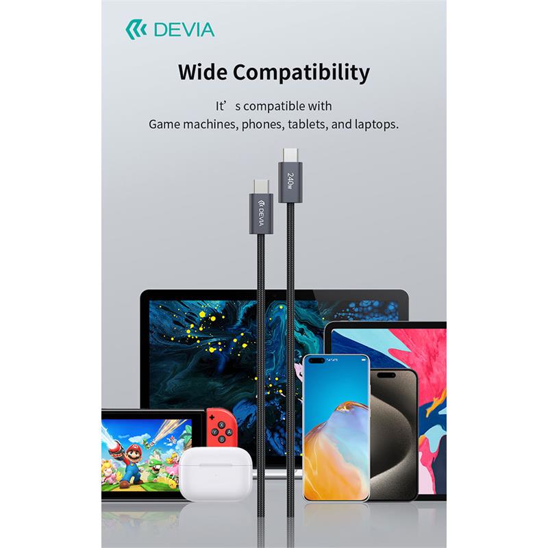 Devia kábel USB-C Extreme Speed Series 240W Cable 2m - Black 