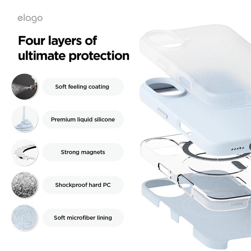 Elago kryt Silicone Case Magsafe pre iPhone 16 - Lovely Pink 