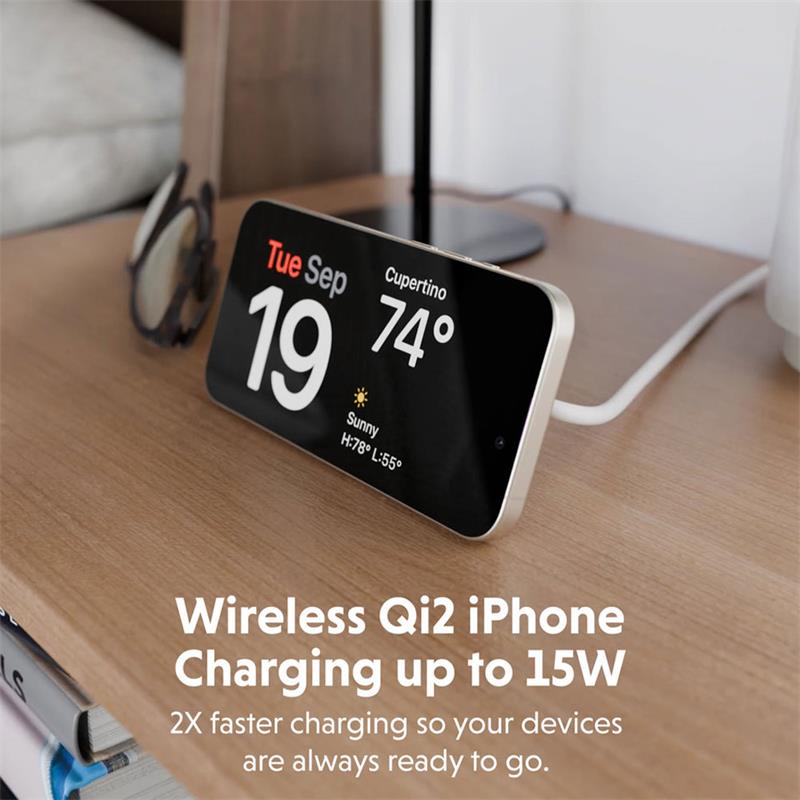 Hyper HyperJuice Qi2 2-in-1 Magnetic Charging Stand - White 