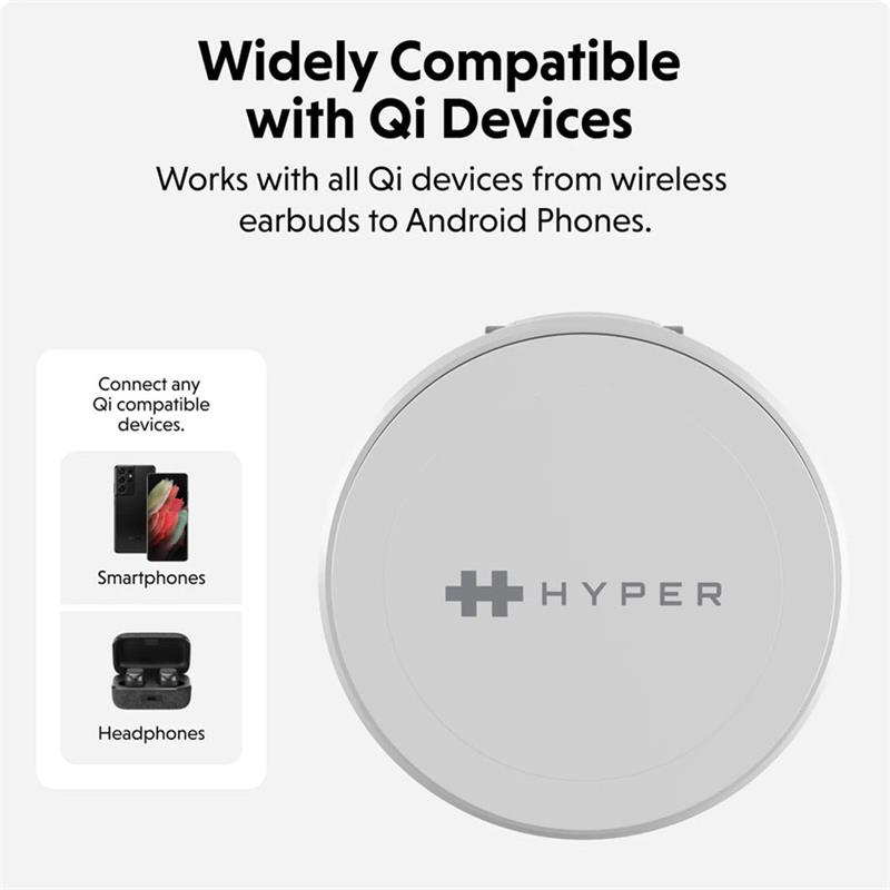 Hyper HyperJuice Qi2 2-in-1 Magnetic Charging Stand - White 