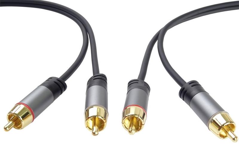 PremiumCord HQ tienený kabel 2x CINCH-2x CINCH M/M 1,5m 