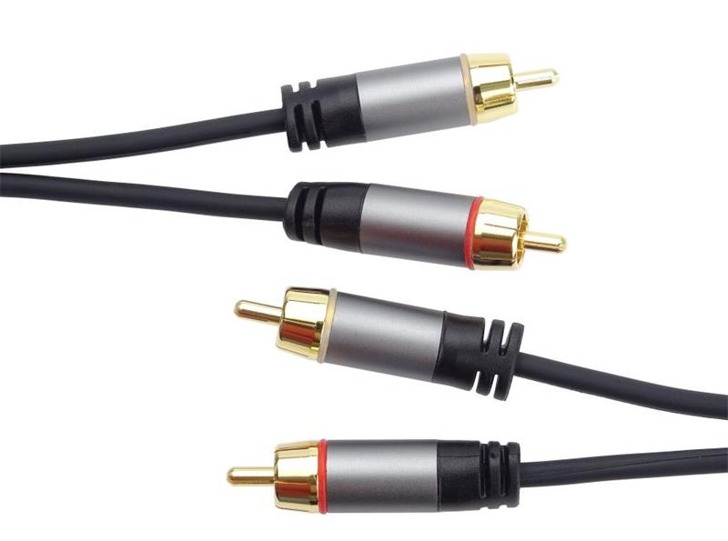 PremiumCord HQ tienený kabel 2x CINCH-2x CINCH M/M 1,5m 