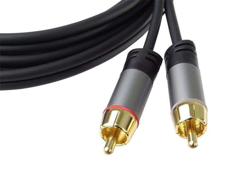 PremiumCord HQ tienený kabel 2x CINCH-2x CINCH M/M 1,5m 