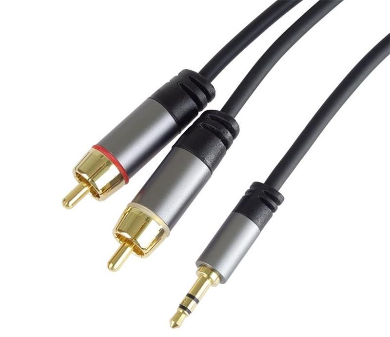 PremumCord HQ tienený kábel stereo Jack 3.5mm-2xCINCH M/M 1.5m 