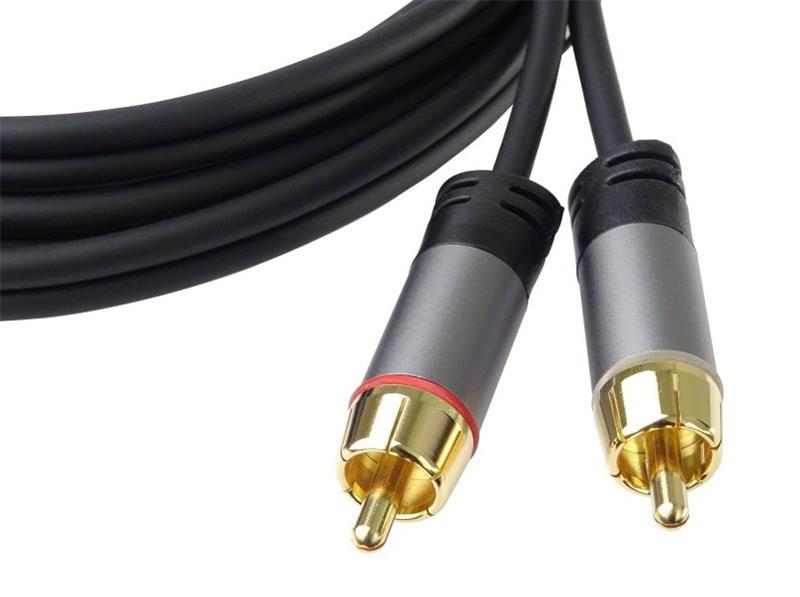 PremumCord HQ tienený kábel stereo Jack 3.5mm-2xCINCH M/M 1.5m 