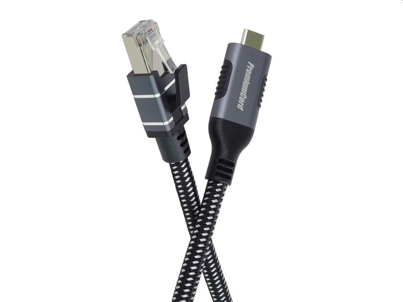 PremiumCord Ethernetový kábel USB-C -> LAN RJ45 10/100/1000 Mb 2m 