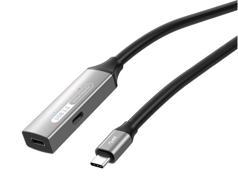 PremiumCord USB-C repeater a predlžovací kábel Male-Female, 5Gbps Aluminium 5m 