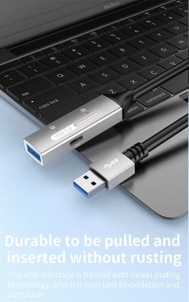 PremiumCord USB 3.2 repeater a predlžovací kábel Male-Female, 5Gbps Aluminium 5m 