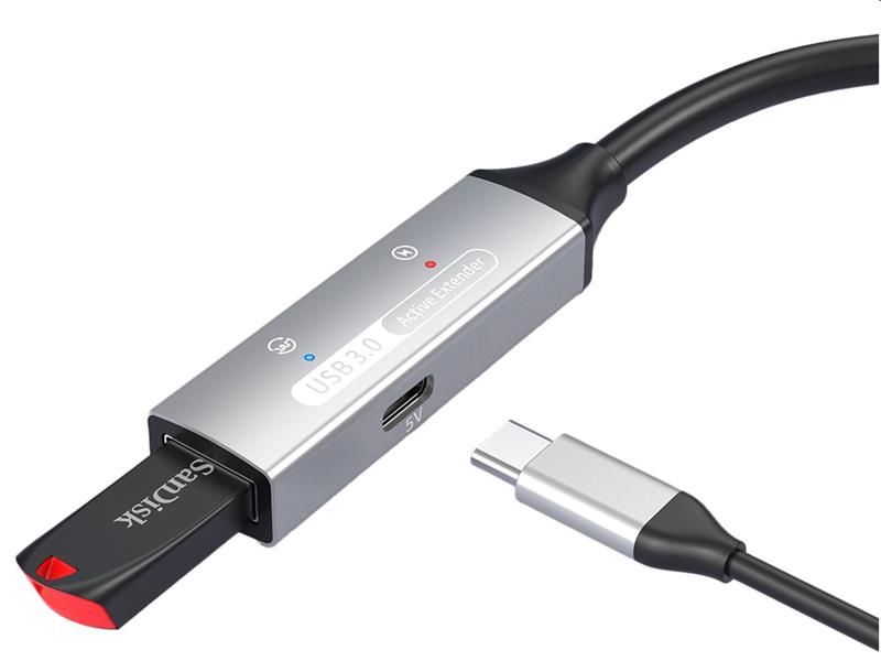PremiumCord USB 3.2 repeater a predlžovací kábel Male-Female, 5Gbps Aluminium 10m 