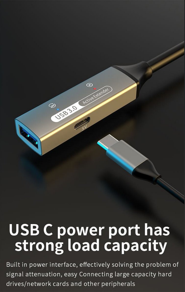 PremiumCord USB 3.2 repeater a predlžovací kábel Male-Female, 5Gbps Aluminium 10m 