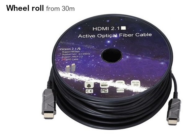PREMIUMCORD Ultra vysokorýchlostné HDMI 2.1 optický kábel 8K@60Hz,  pozlátený 40 m 
