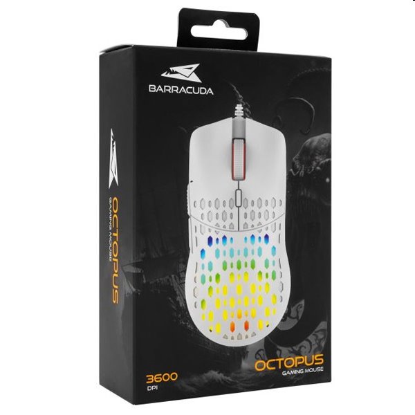 Baracuda Gaming mouse OCTOPUS, 6D, 3600 dpi, white 