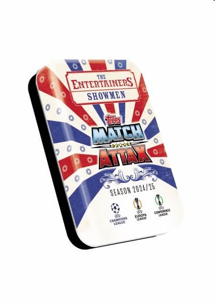 Futbalové karty Topps Match Attax TCG 2024/25 UCC Booster Tin 3 modrá 