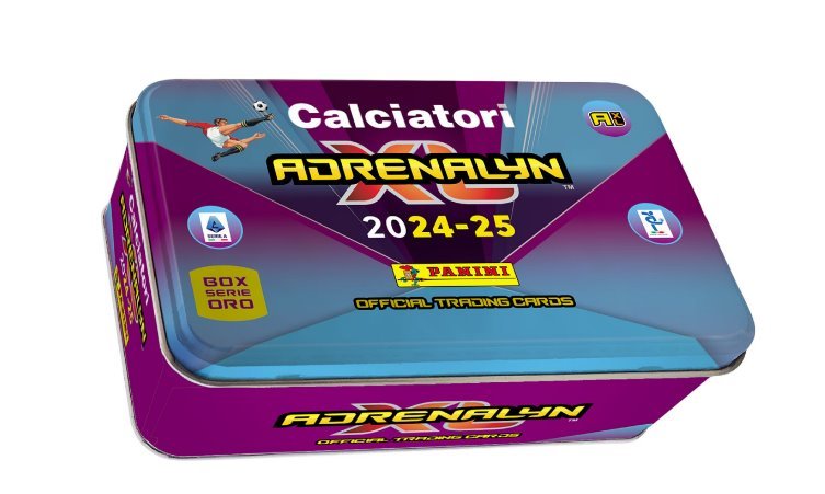 Panini SERIE A 2024 2025 Adrenalyn Karty plechová krabička (hranatá) 