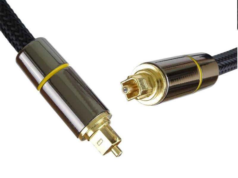 PremiumCord Optický audio kabel Toslink, OD:7mm, Gold-metal design + Nylon 1m 