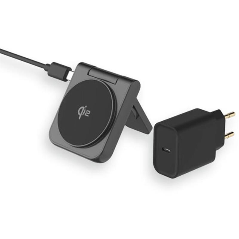 LMP Twist 2-in-1 Wireless Qi2 Charging Pad - Black 