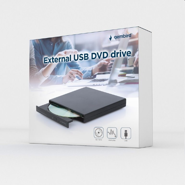 DVD-ROM napalovačka, externý, USB, GEMBIRD DVD-USB-02 