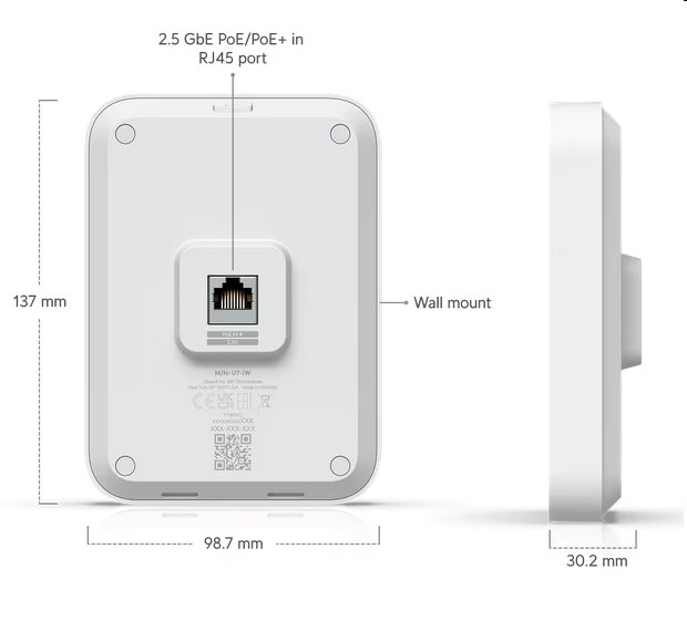 Ubiquiti UniFi AP 7 In Wall   WiFi7  (688/43000/---Mbps) 