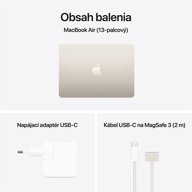 MacBook Air 13" Apple M4 10C CPU 10C GPU 16GB 512GB Hviezdny biely SK 