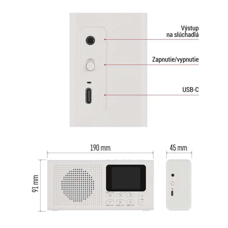 EMOS P-600W, DAB FM BLUETOOTH RÁDIO BIELA 