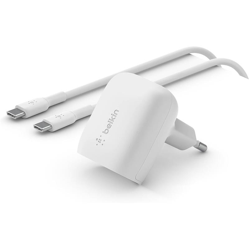 Belkin 20W PD 3.1 USB-C Wall Charger + USB-C/USB-C kábel 1m - White 