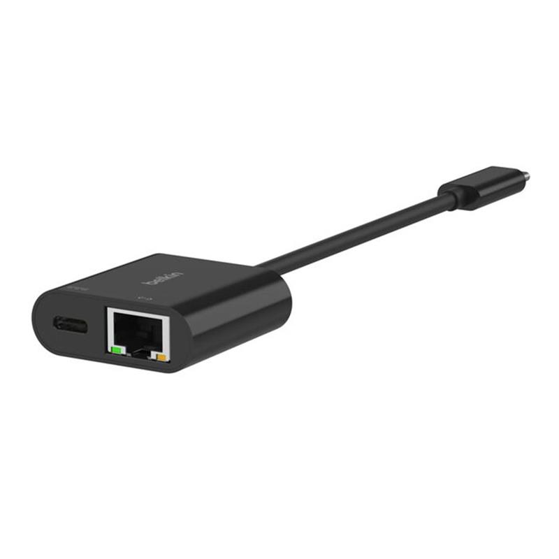 Belkin USB-C to Ethernet + 100W Charge Adapter - Black 