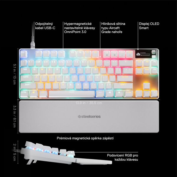 SteelSeries Apex Pro TKL Gen 3 White US 
