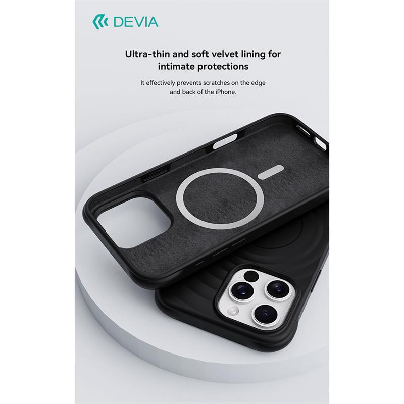Devia kryt Ripple Magnetic Shockproof TPU Case pre iPhone 16 - Black 