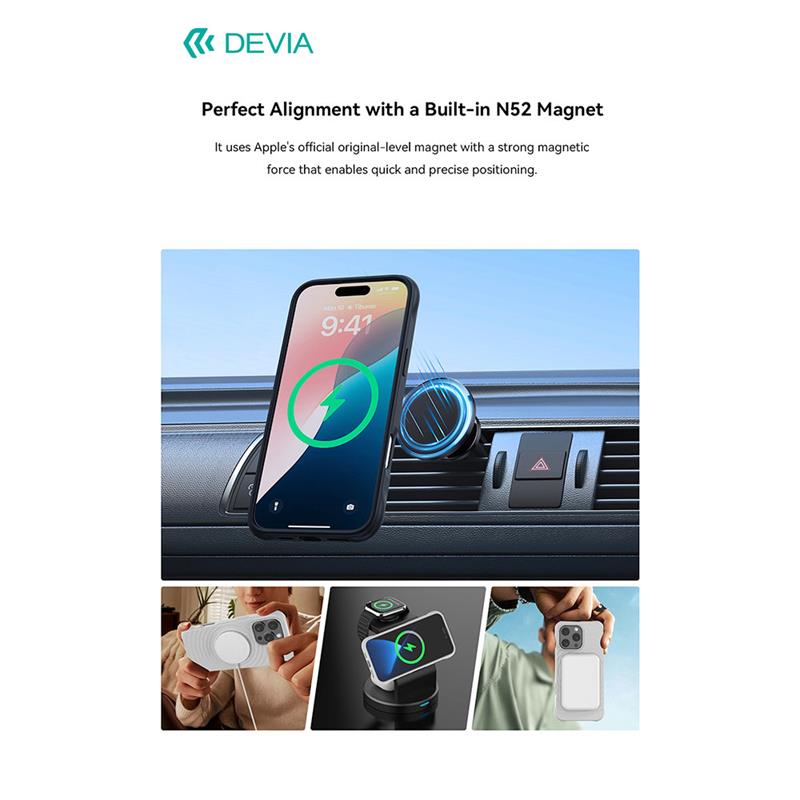 Devia kryt Ripple Magnetic Shockproof TPU Case pre iPhone 16 Pro Max - Gray 