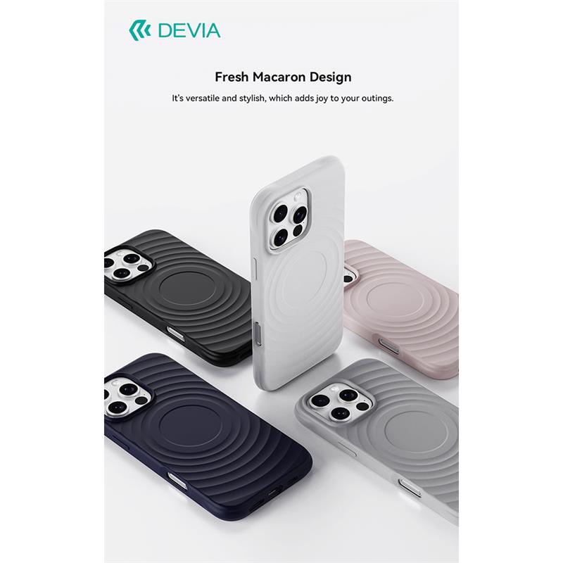 Devia kryt Ripple Magnetic Shockproof TPU Case pre iPhone 16 Pro Max - Gray 