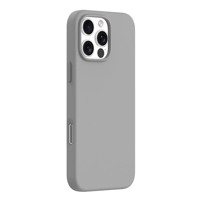 Devia kryt Nature Series Silicone Magnetic Case pre iPhone 16 Pro Max - Gray White 