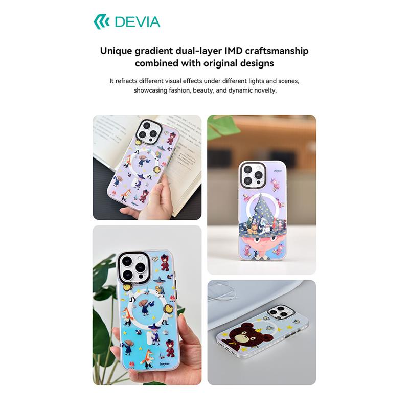 Devia kryt Canvas Series Magnetic Case pre iPhone 16 Plus - Starry Bear 