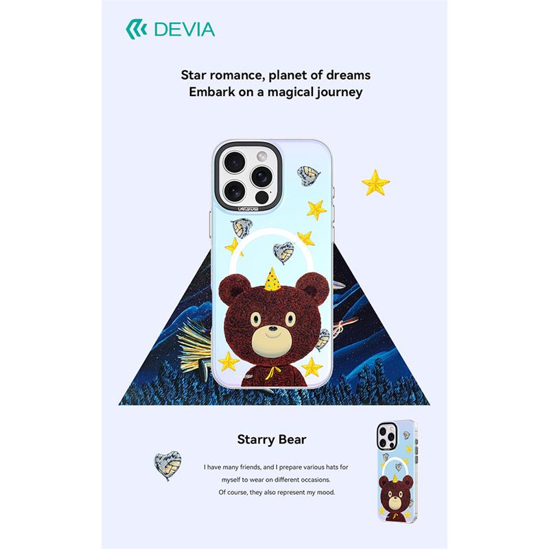Devia kryt Canvas Series Magnetic Case pre iPhone 16 Pro Max - Starry Bear 