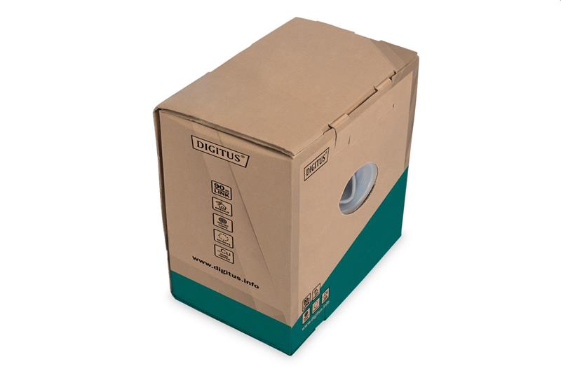 DIGITUS kábel Cat5e F/UTP, drôt, 100MHz Eca (PVC), AWG 24/1, 305m box, šedý 