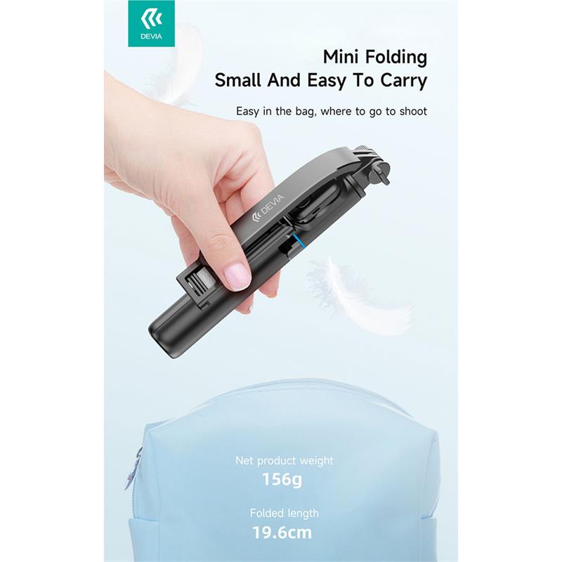 Devia Tripod Stand Multi-functional Detachable Selfie-Stick - Black 