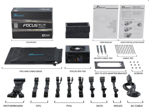 Seasonic FOCUS SPX SFX PLATINUM 750W, modular 