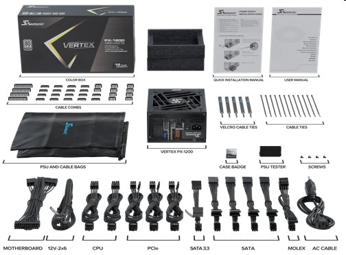 Seasonic VERTEX PX PLATINUM 1200W ATX 3.1, PCIe 5.1, modular 