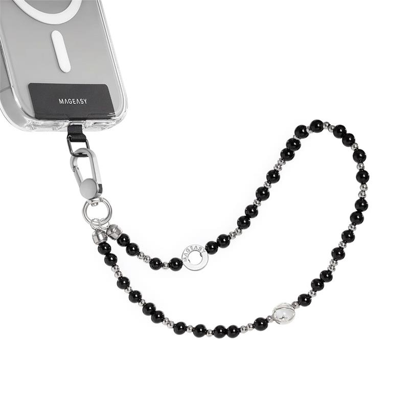 SwitchEasy Beaded Wrist Strap + Strap Card - Onyx Bloom 