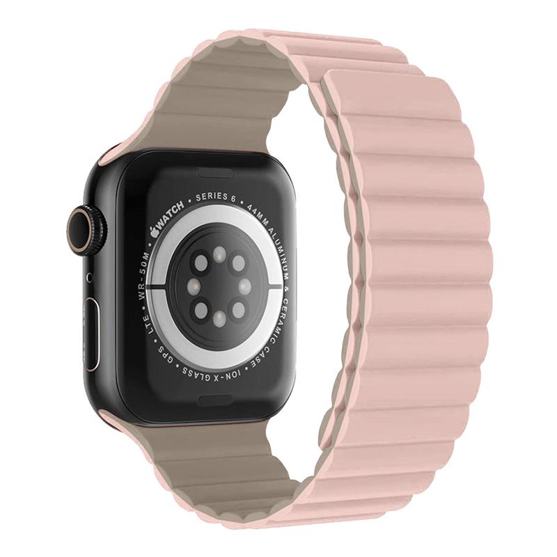 Devia remienok Nature Silicone Magnetic Watch Band 44/45/46mm - Stardust Pink 