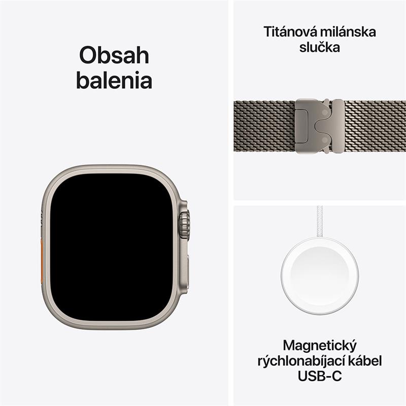 Apple Watch Ultra 2/ 49mm/ Natural/ Elegant Band/ Natural Titanium Milanese/ Large 