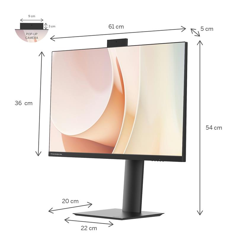 Thomson M27FB7C14V - 27" FHD, IPS, 100Hz, 5ms, 300cd, 1300:1, USB-C (65W), HDMI, VGA, repro, kamera, 3Yr 
