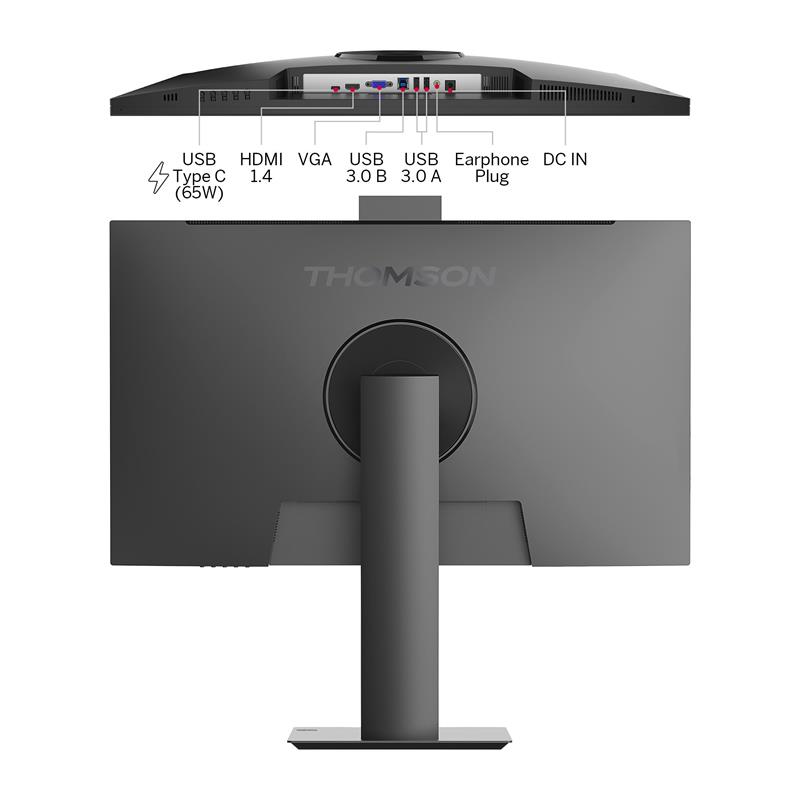 Thomson M27FB7C14V - 27" FHD, IPS, 100Hz, 5ms, 300cd, 1300:1, USB-C (65W), HDMI, VGA, repro, kamera, 3Yr 
