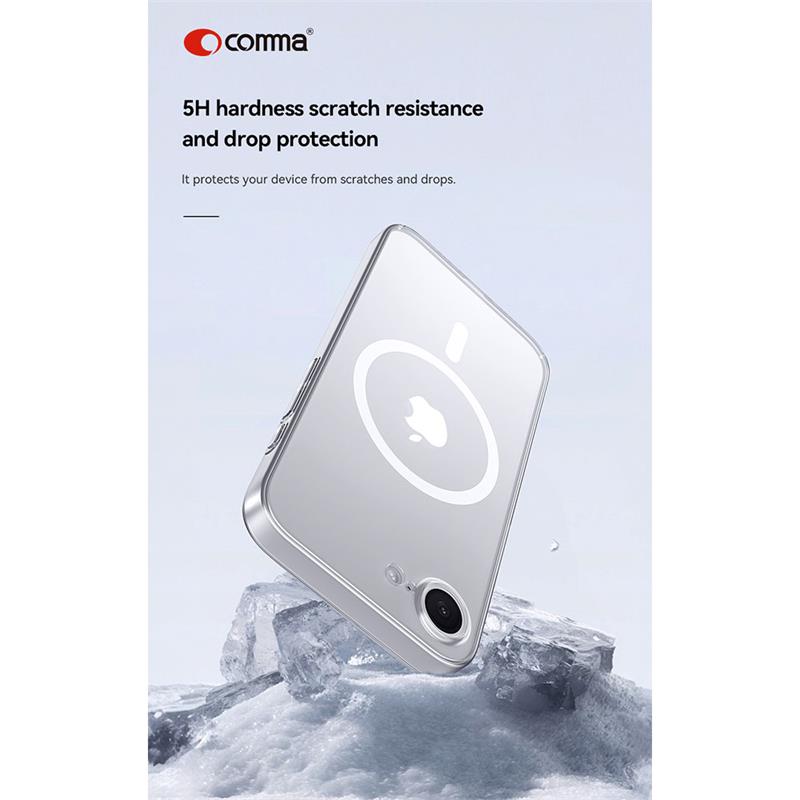 Comma kryt Hard Jacket Magnetic Case pre iPhone 16e/17e - Clear 
