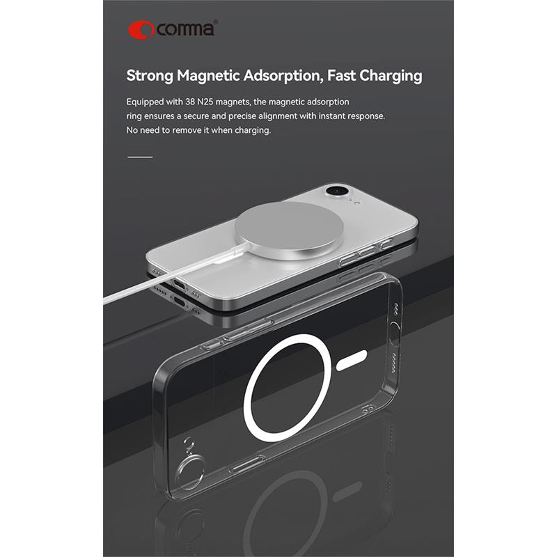 Comma kryt Hard Jacket Magnetic Case pre iPhone 16e/17e - Clear 