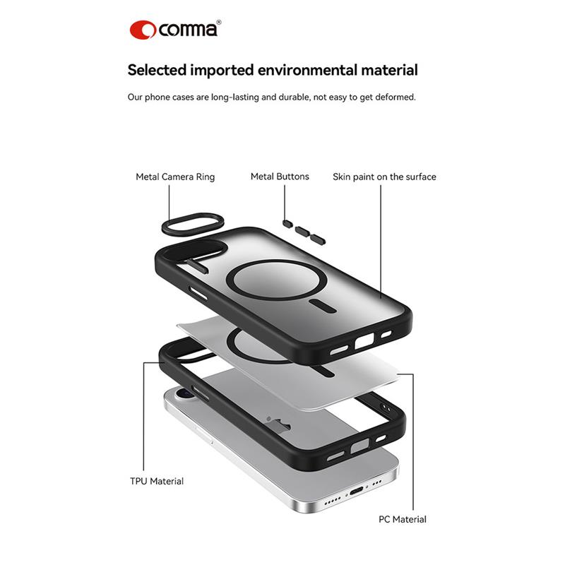 Comma kryt Joy Elegant Magnetic Case pre iPhone 16e/17e - White 