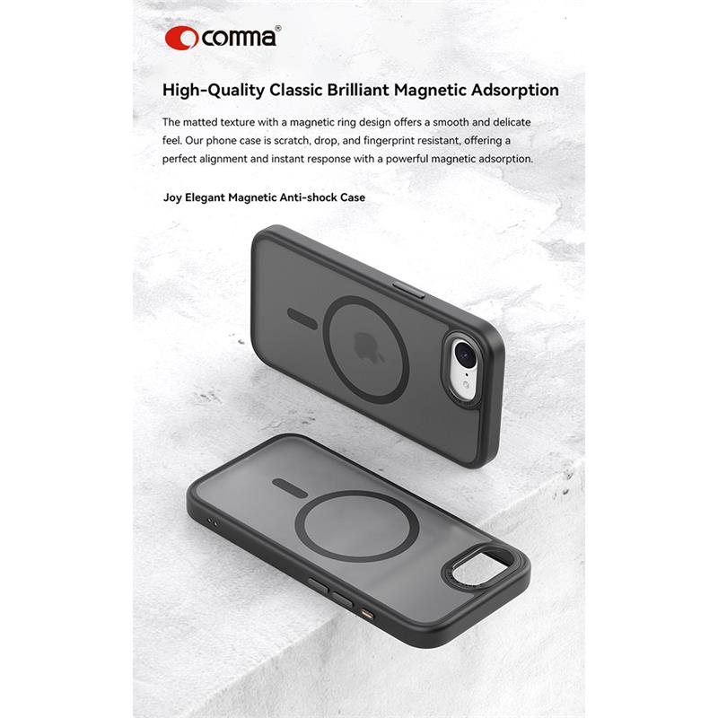 Comma kryt Joy Elegant Magnetic Case pre iPhone 16e/17e - White 