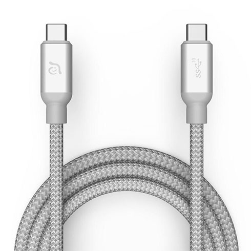 Adam Elements kábel CASA C100+ USB-C na USB-C 100W USB 3.1 Gen 2 10GB 1m - Silver 